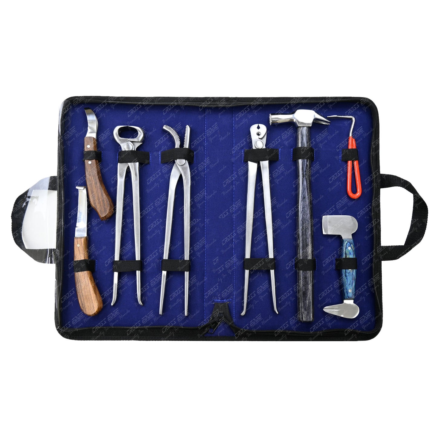 Horse Farrier Tools Kit – 9 Pc Hoof Trimming & Shoeing Set