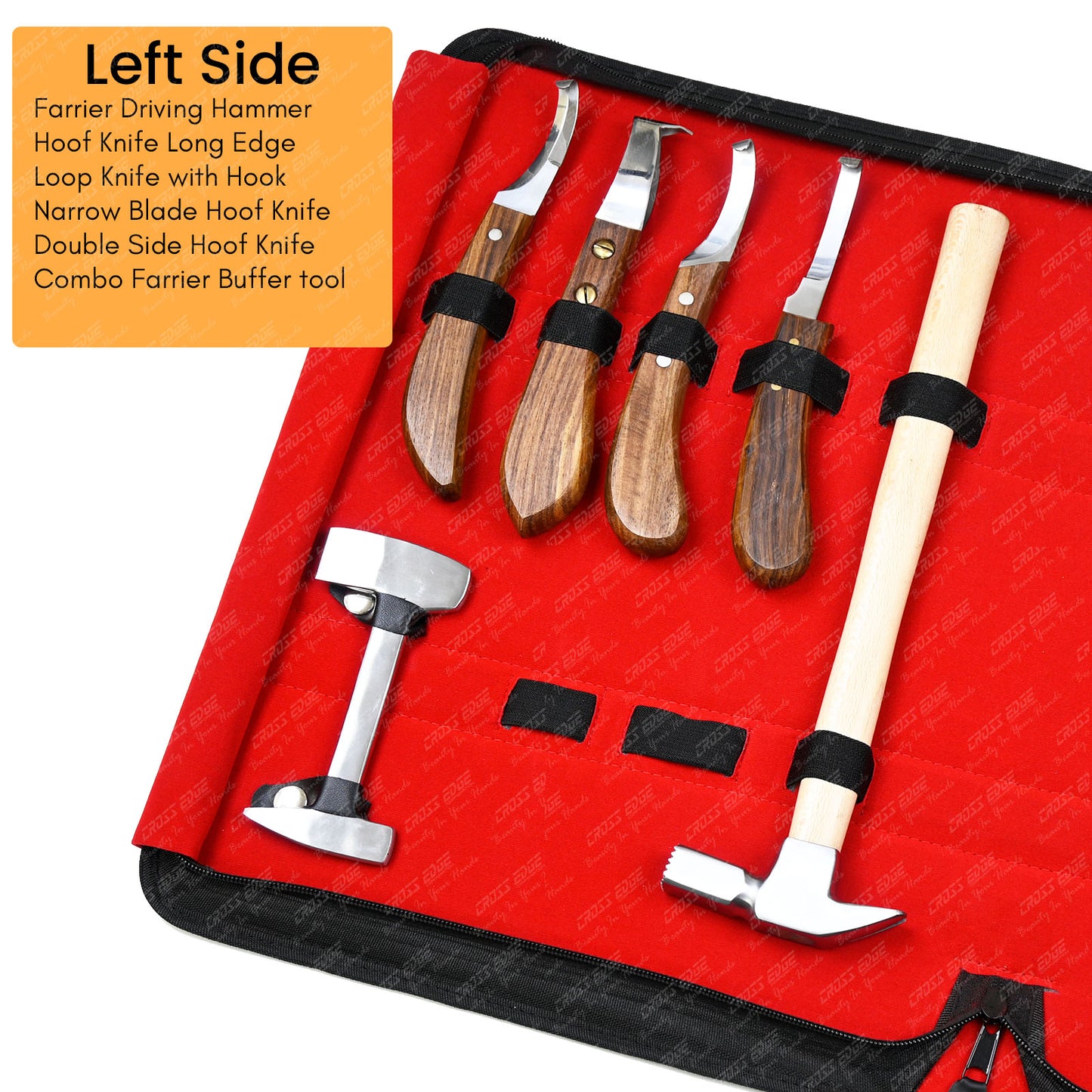 Horse Farrier Tools Kit – 10 Pc Professional Hoof Trimming & Shoeing Set with Case