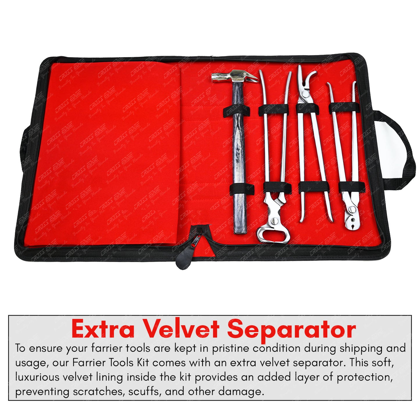 Horse Farrier Tools Kit – 10 Pc Professional Hoof Trimming & Shoeing Set with Case