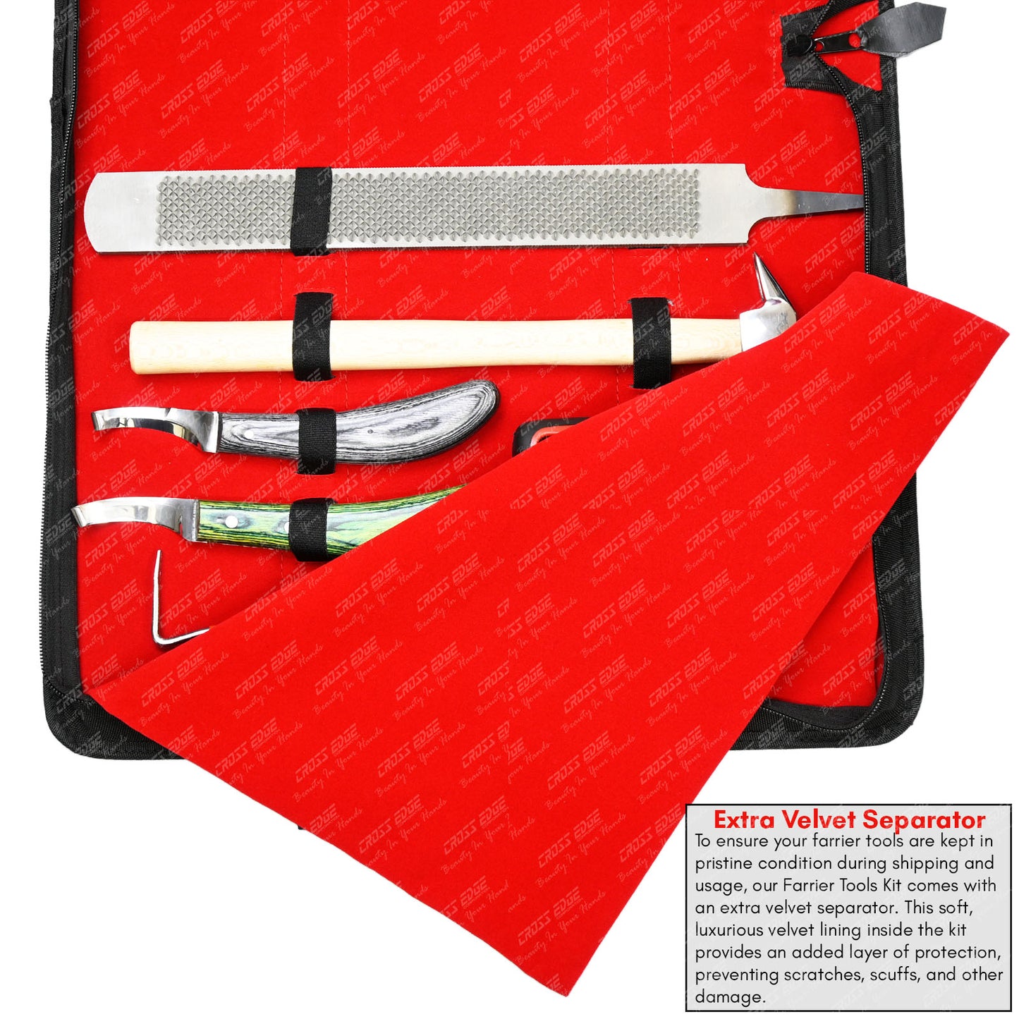 Horse Farrier Tools Kit – 10 Pc Professional Hoof Trimming & Shoeing Set with Case