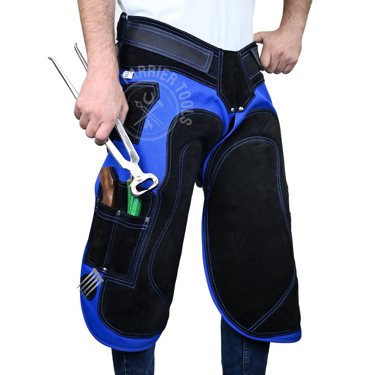 Durable Leather Farrier Chaps – Hoof Trimming Apron with Knife Pockets