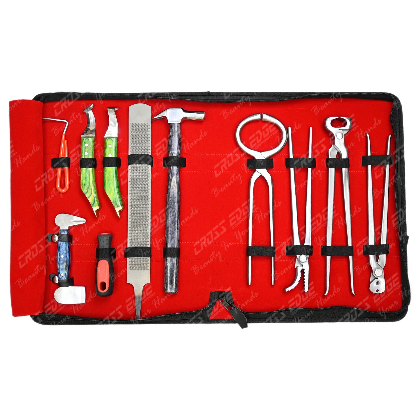 Horse Farrier Tools Kit – 10 Pc Professional Hoof Trimming & Shoeing Set