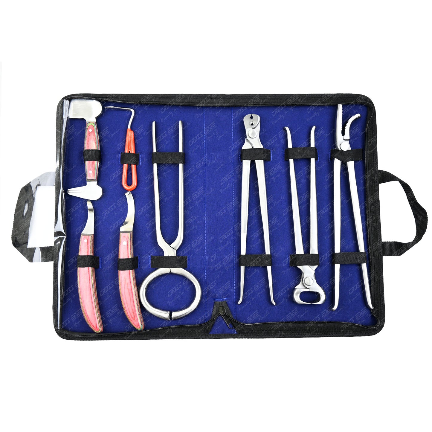 Horse Farrier Tools Kit – 9 Pc Professional Hoof Trimming & Shoeing Set
