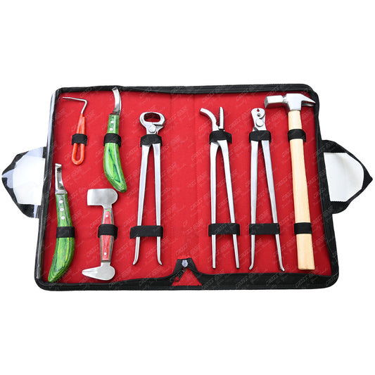 Horse Farrier Tools Kit – 8 Pc Hoof Trimming & Shoeing Set