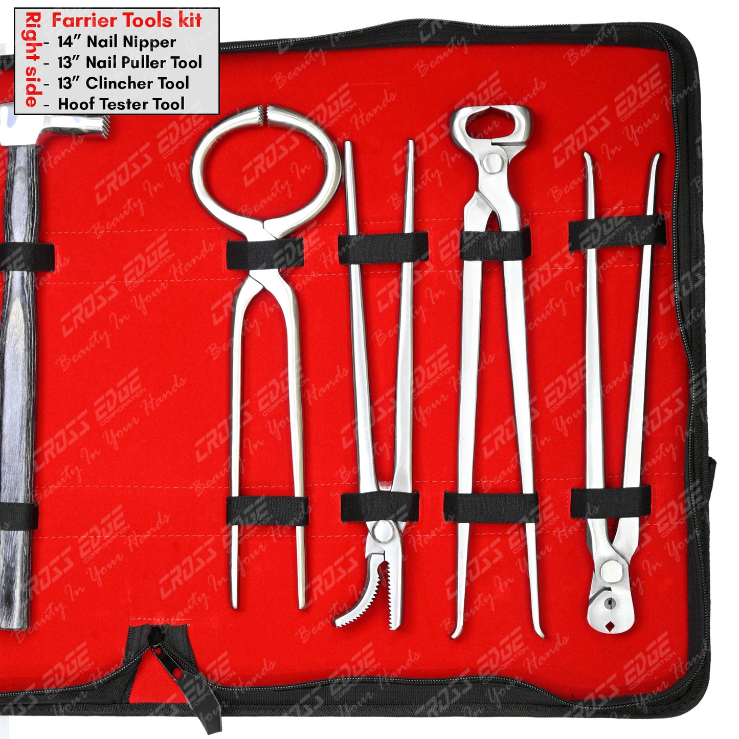 Horse Farrier Tools Kit – 10 Pc Professional Hoof Trimming & Shoeing Set