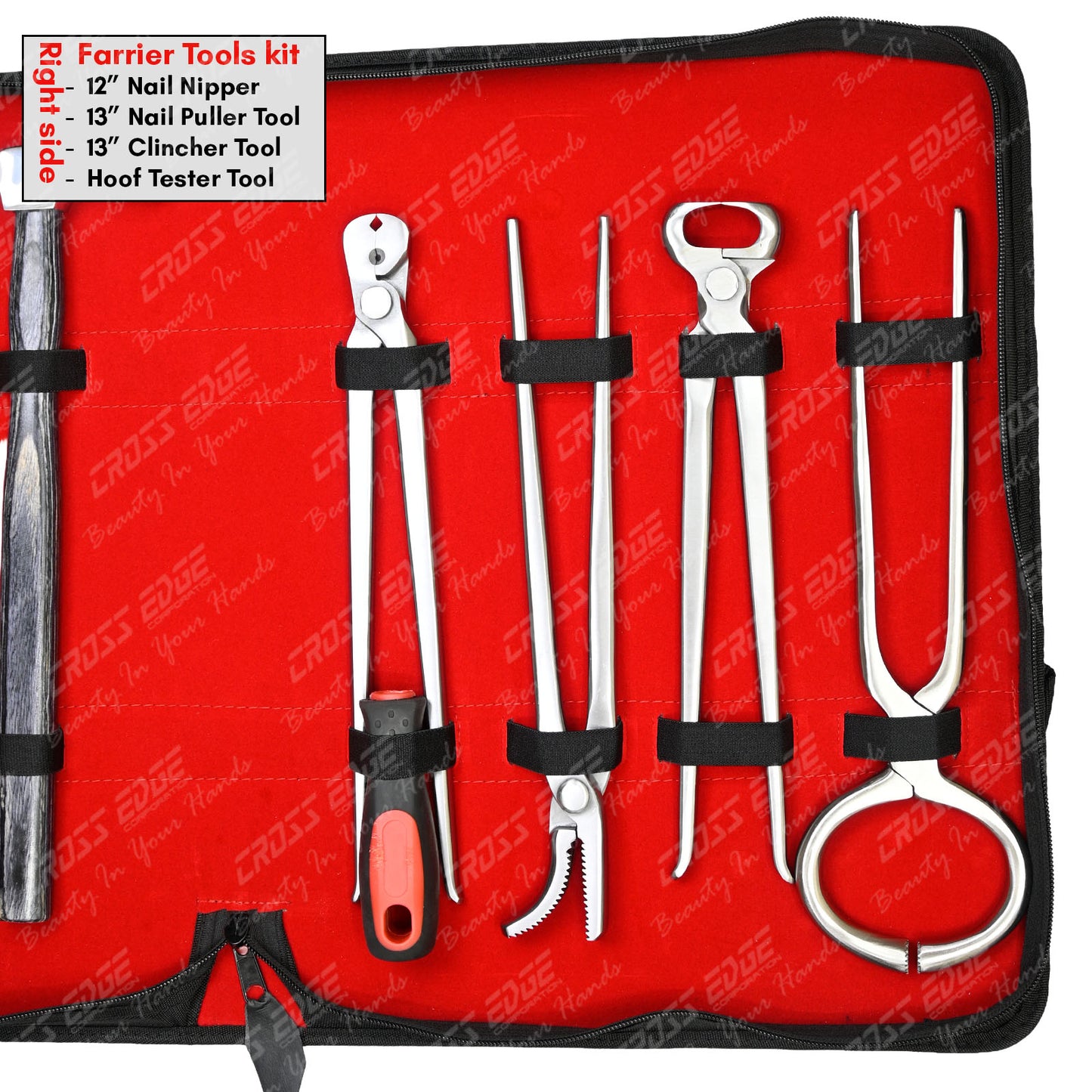 Horse Farrier Tools Kit – 12 Pc Professional Hoof Trimming & Shoeing Set