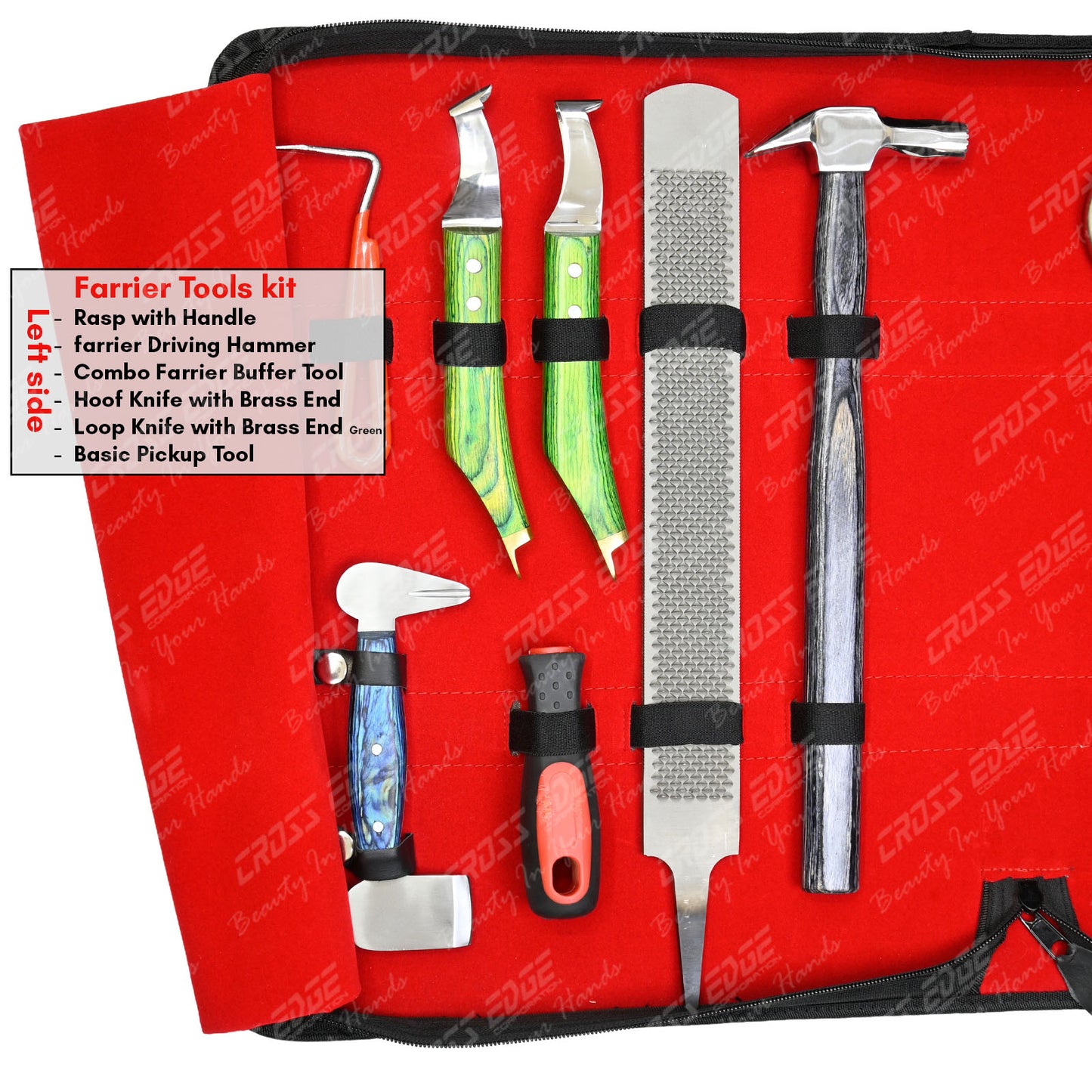 Horse Farrier Tools Kit – 10 Pc Professional Hoof Trimming & Shoeing Set