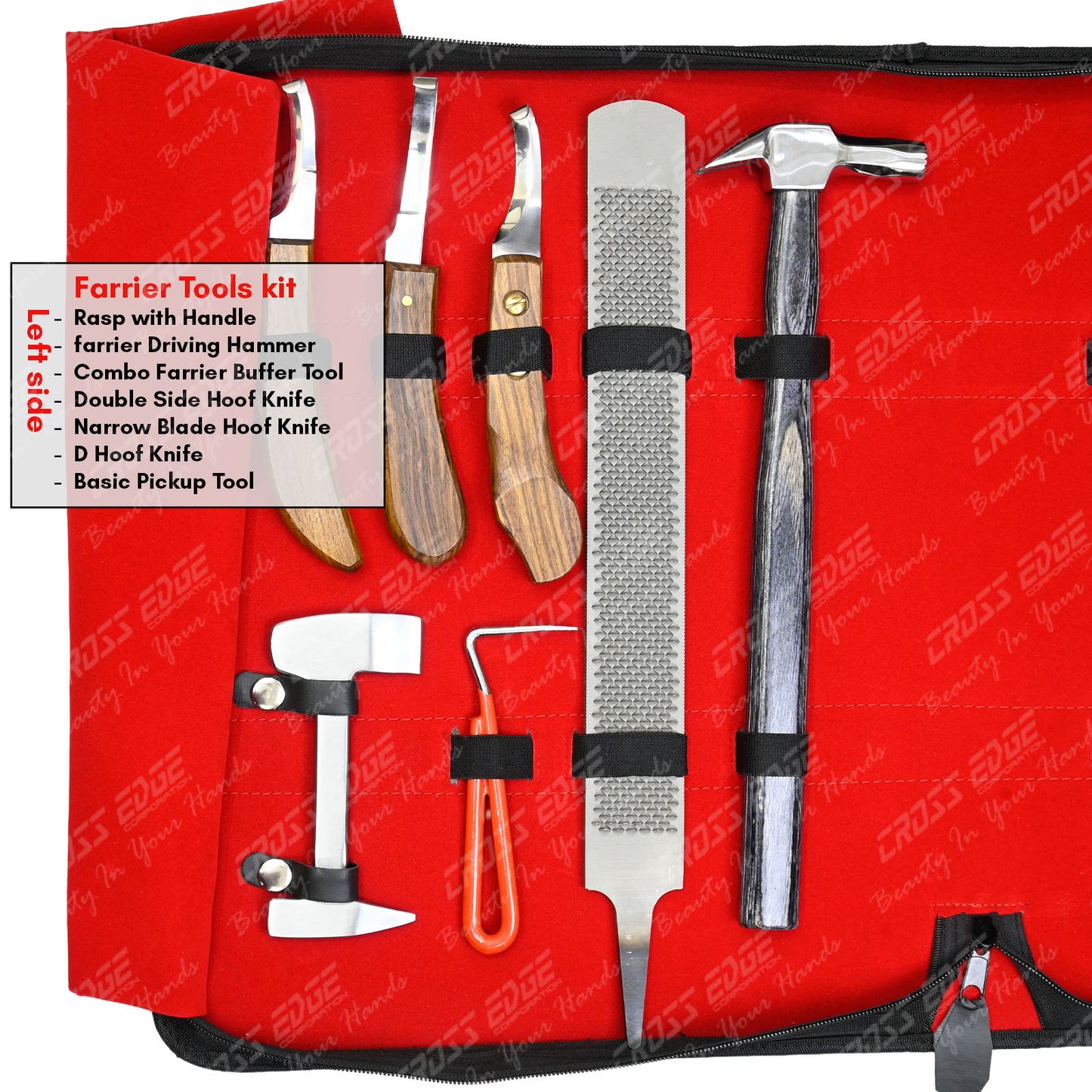 Horse Farrier Tools Kit – 12 Pc Professional Hoof Trimming & Shoeing Set