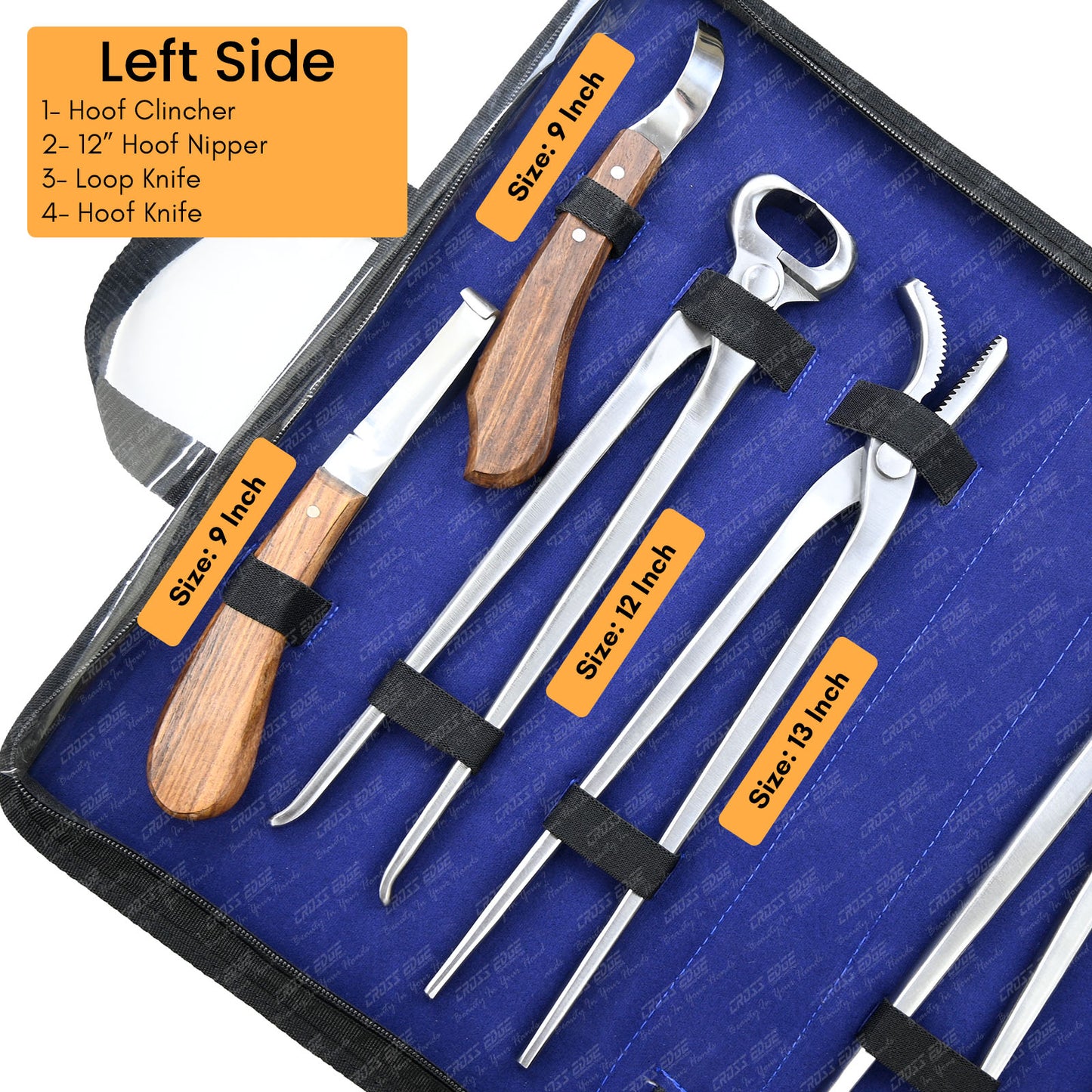 Horse Farrier Tools Kit – 9 Pc Hoof Trimming & Shoeing Set