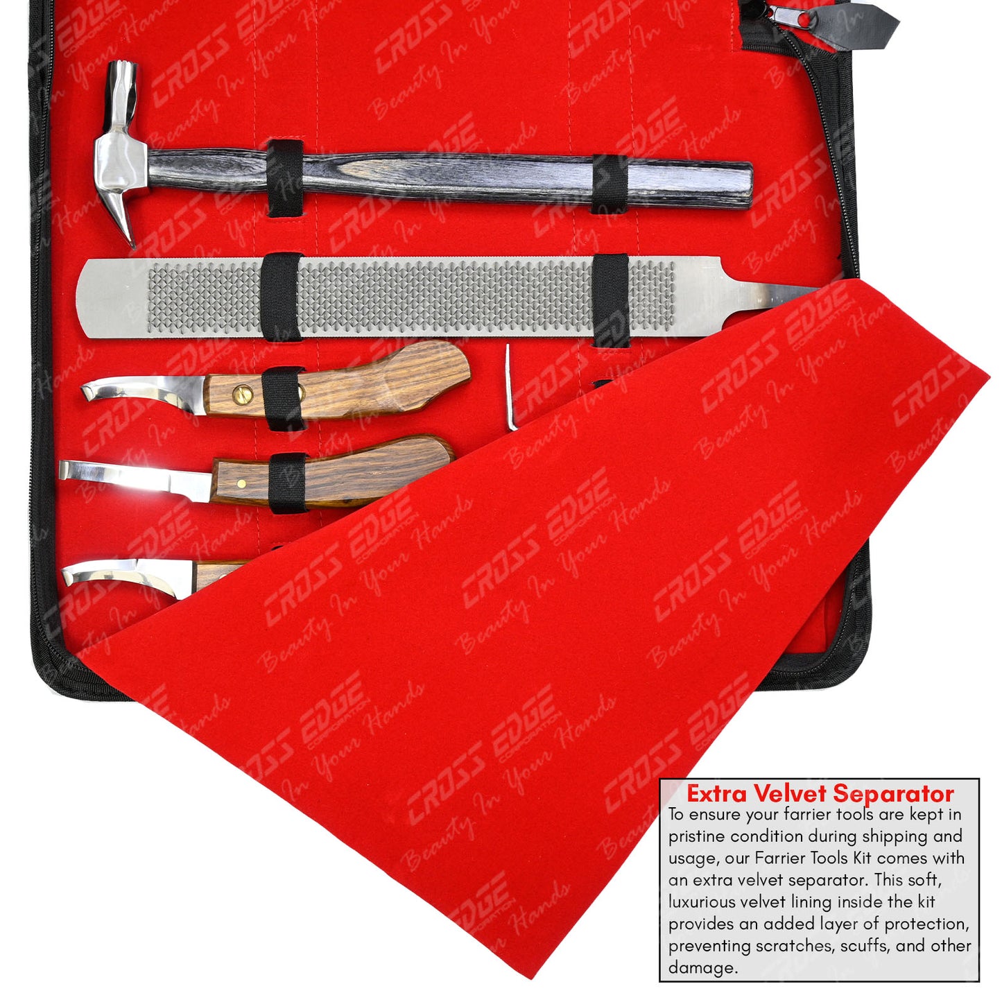 Horse Farrier Tools Kit – 12 Pc Professional Hoof Trimming & Shoeing Set
