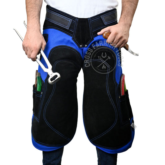 Premium Leather Farrier Chaps – Durable Apron with Knife Pockets & Magnetic Holders