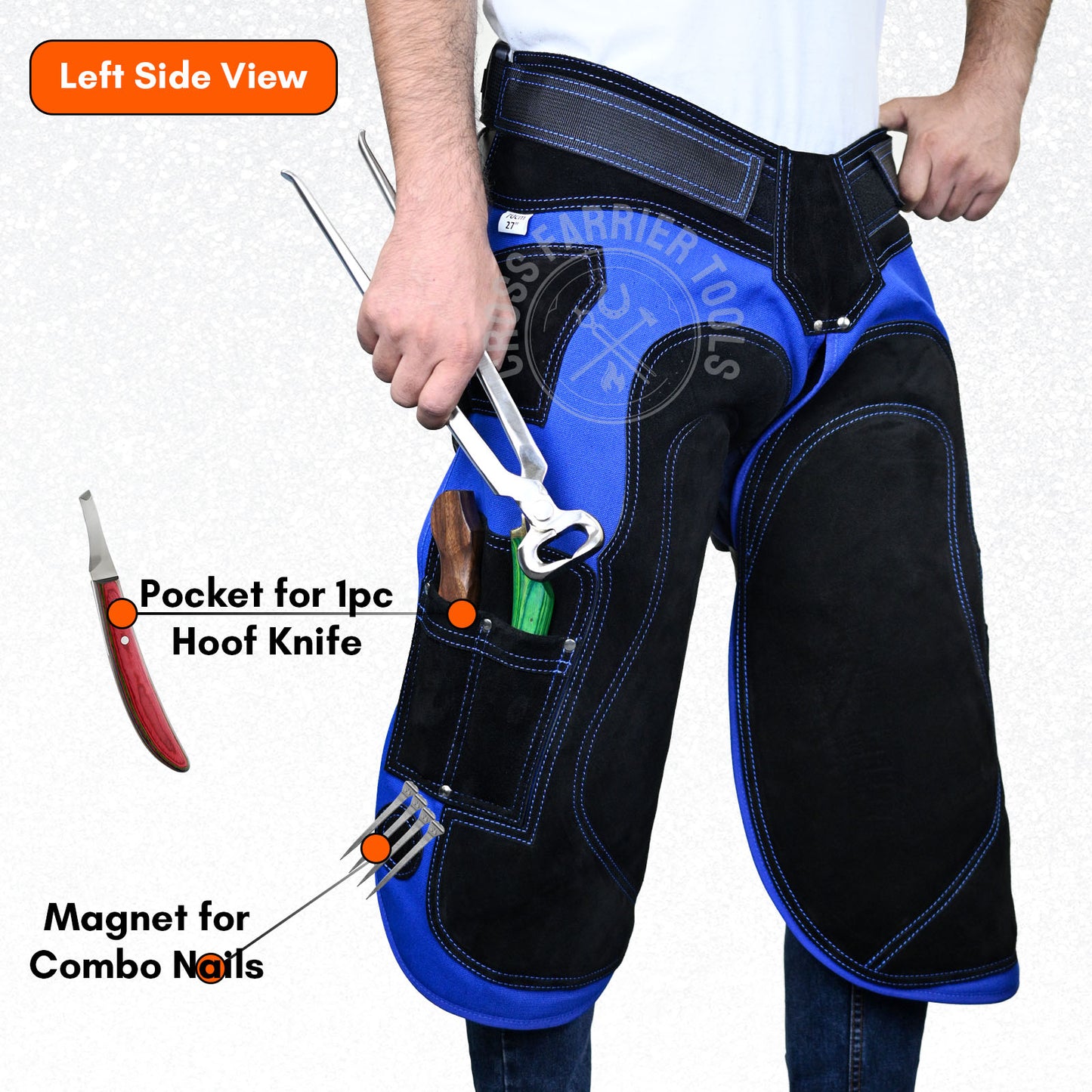 Premium Leather Farrier Chaps – Durable Apron with Knife Pockets & Magnetic Holders