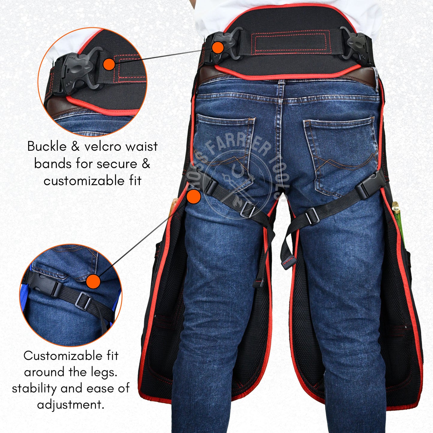 Durable Leather Farrier Chaps – Hoof Trimming Apron with Knife Pockets
