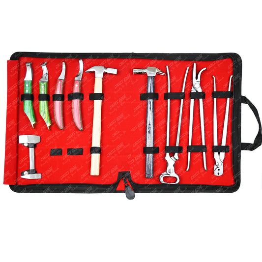 Horse Farrier Tools Kit – Professional Hoof Trimming & Shoeing Set with Case