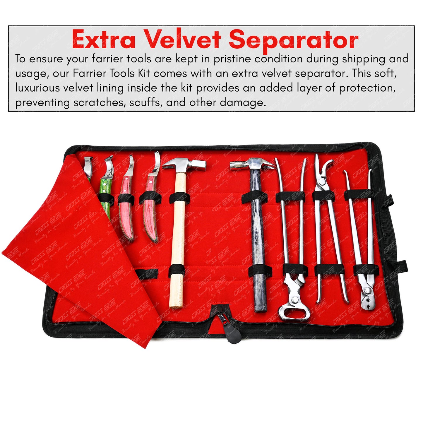 Horse Farrier Tools Kit – Professional Hoof Trimming & Shoeing Set with Case