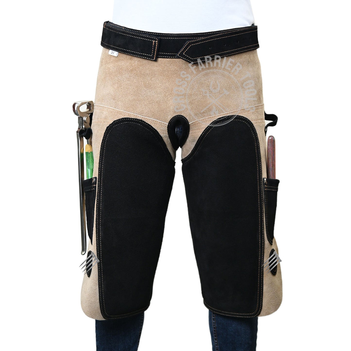 Premium Leather Farrier Chaps – Durable Apron with Knife Pockets & Magnetic Holders